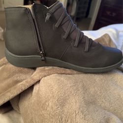 Leather 8.5 Women’s Zip Up Cute Boots 