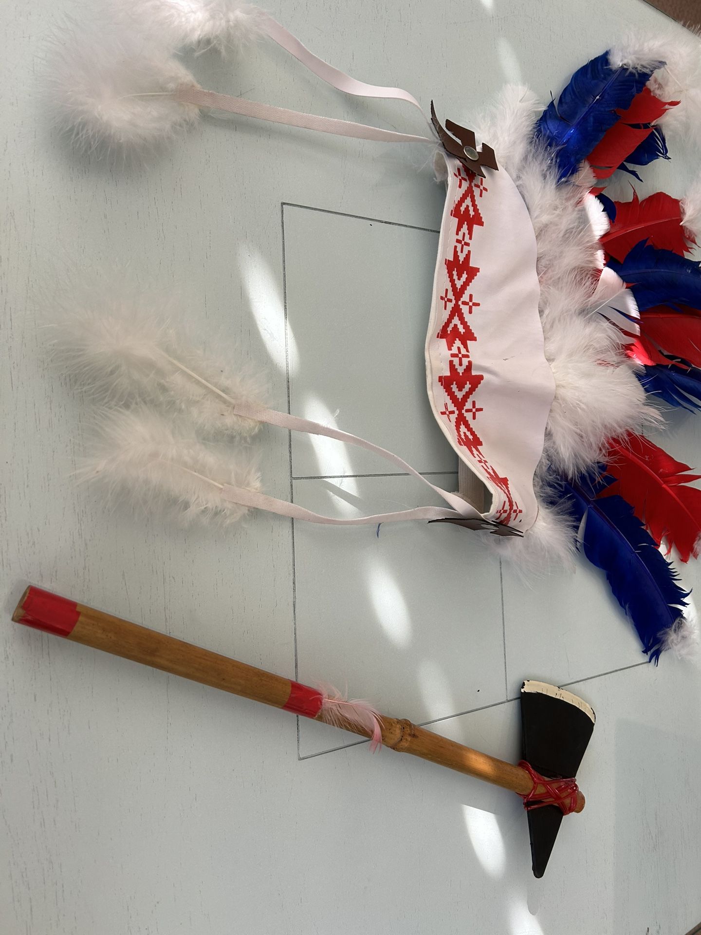 Indian Head Dress and Tomahawk