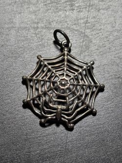 Sterling Silver 925 Spider Web Pendant