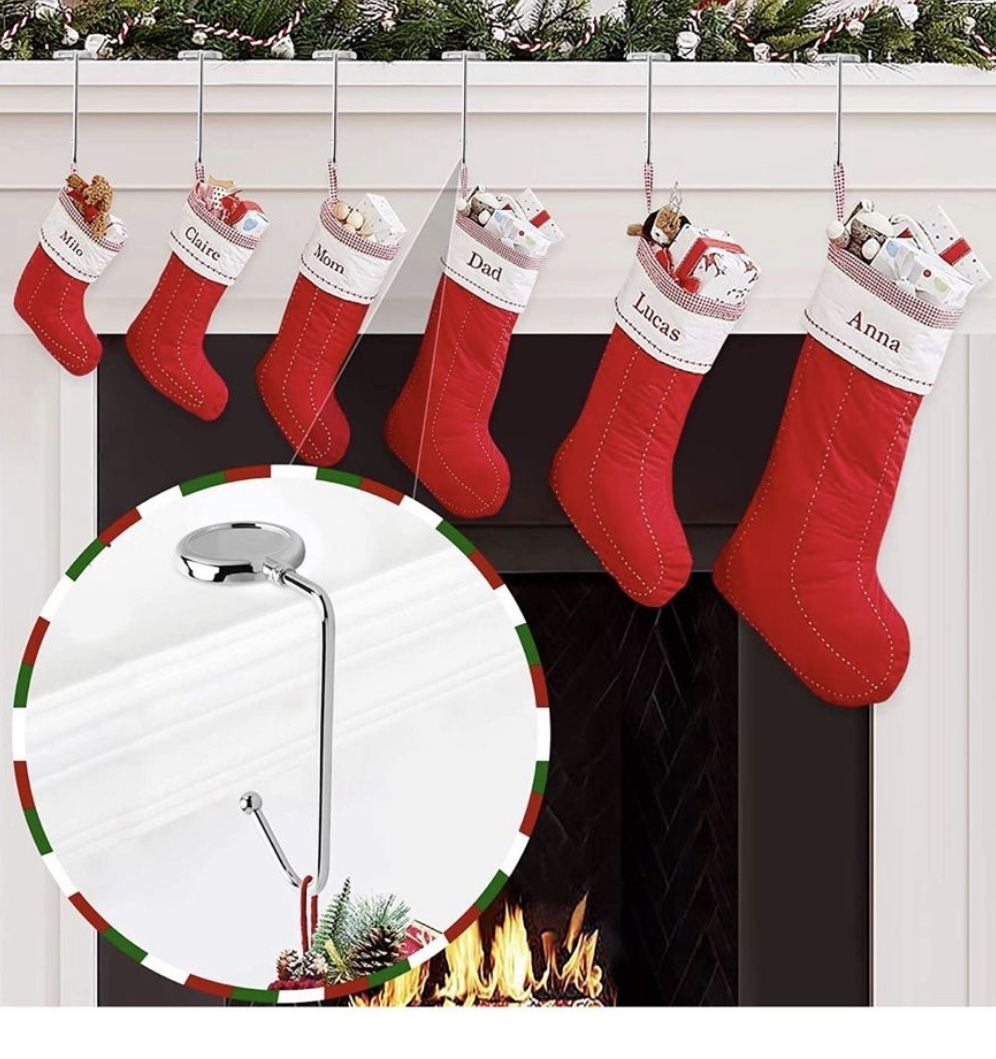 Brand New 6 Pack Mantel Christmas Stocking Holders