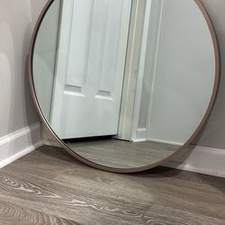 Round Bronze Mirror, 24in