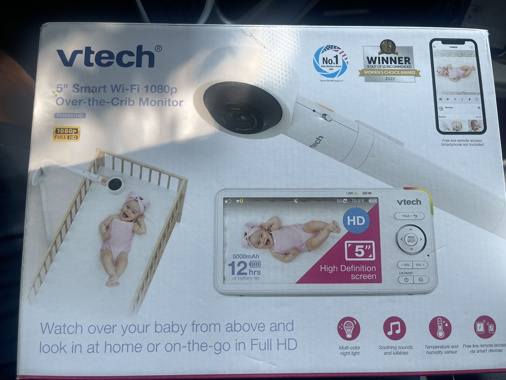 VTech RM5887HD Remote Access 1080p with 5" Parent Unit and Over the Crib Camera