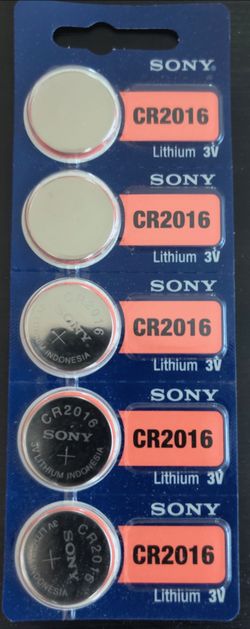 Sony CR2016 Lithium 3V Batteries 5-Pack