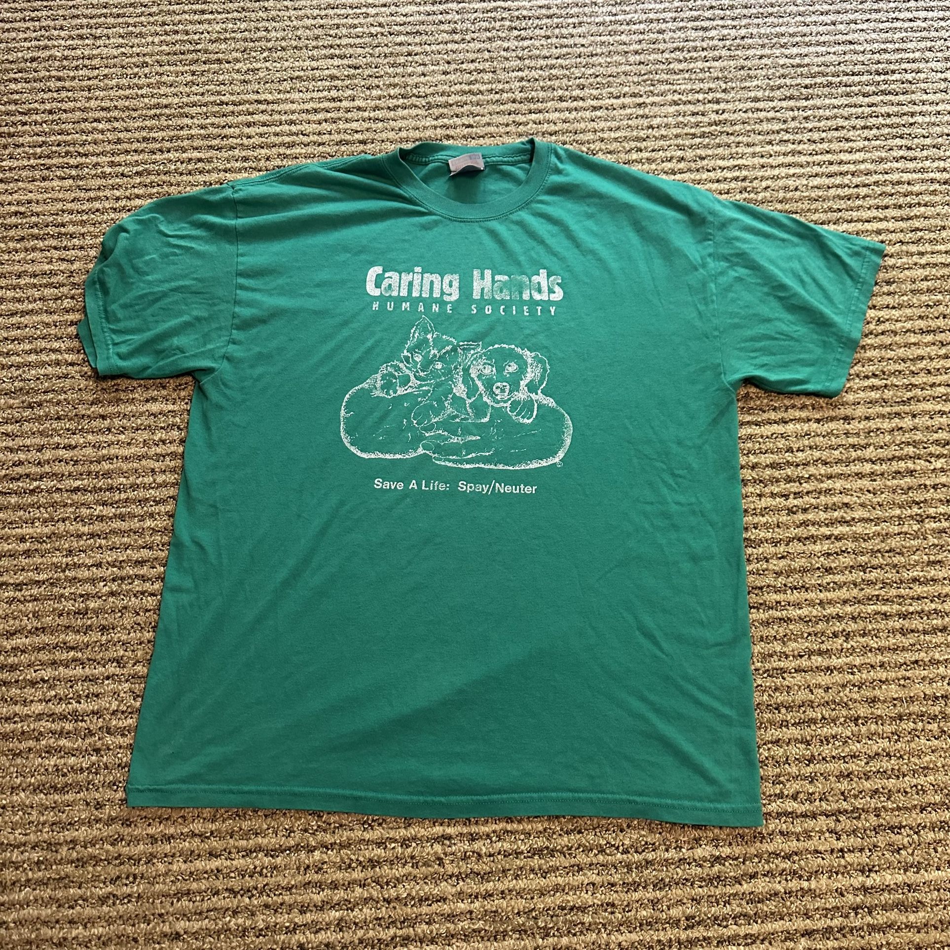 Vtg 90s Animals Dog Cat Spay Neuter Humane Society Distressed XL T-Shirt