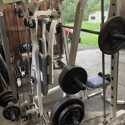 Smith Machine And Weights 