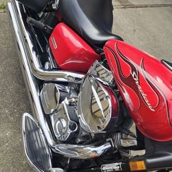 Motorcycle , Honda Shadow 2007 Red Color 