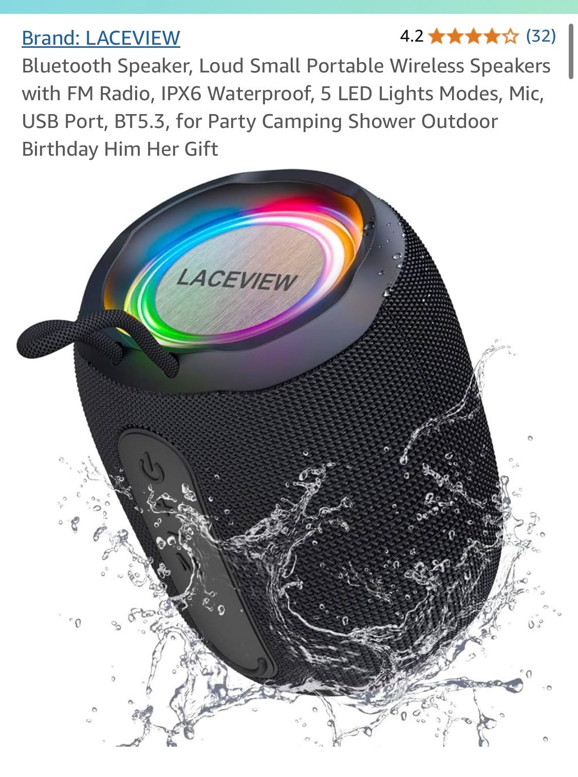 LACEVIEW new Bluetooth speaker W FM radio