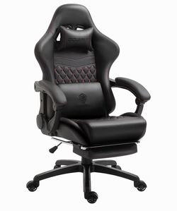 DOWINX ERGONOMIC GAMING CHAIR WITH MASSAGE, FOOTREST & LUMBAR SUPPORT – HEAVY DUTY 400 LBS