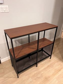 IKEA Fjallbo Brown Wood And Metal Storage Cabinet For Sale