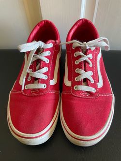 Red Vans canvas shoes size 4.5