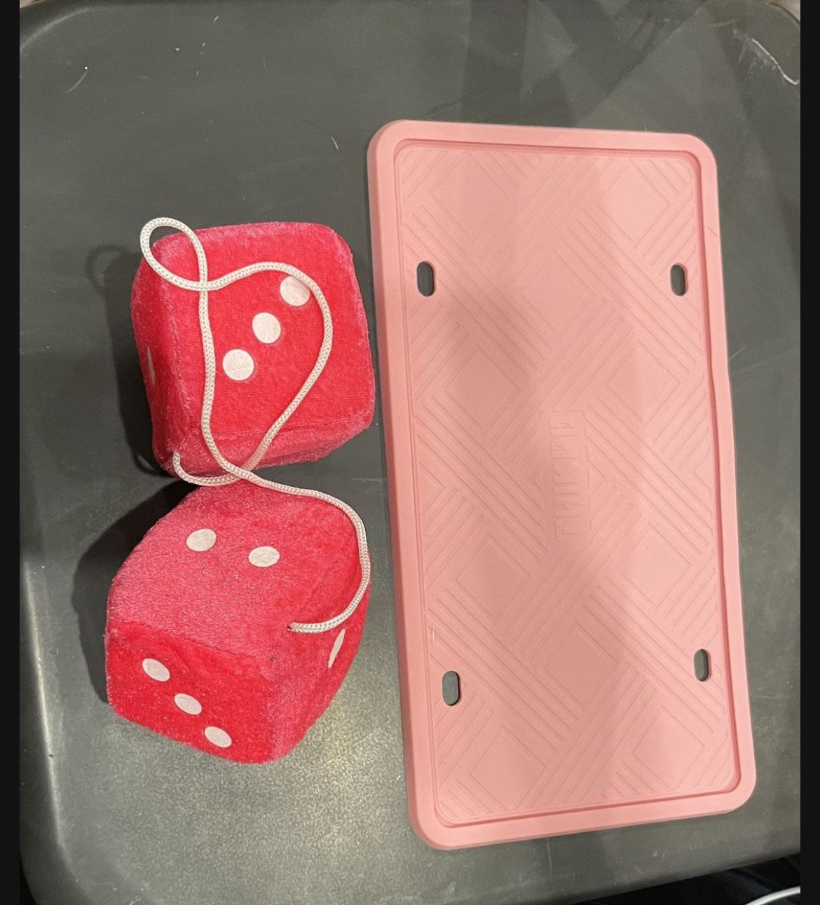 Silicone License Plate Cover And Dice 