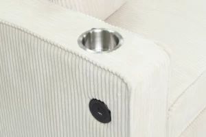 Brand New Black/Gray/Brown/Biege Corduroy Reversible Storage Chaise W/ Cup Holder & USB & USB C Port (89 x 34 x 36H)