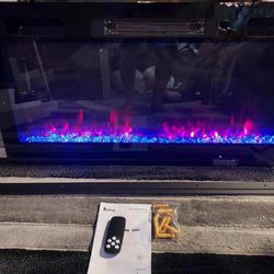 Brand NEW HIGH END FIREPLACE HEATER INSERT W MULTI LED COLORS & SETTINGS REALISTIC LOGS + REMOTE BNIB