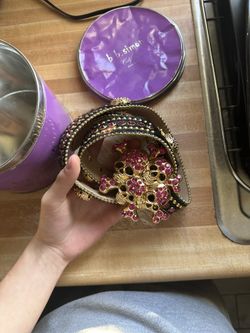 b.b. Simon multicolor skull studded crystal belt