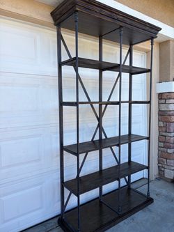 Industrial Wood and Metal Bookshelf