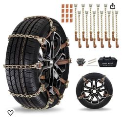 Universal At XO12 Pack Tire Snow Chains, Lypumso Emergency Cable Tire Chains, 