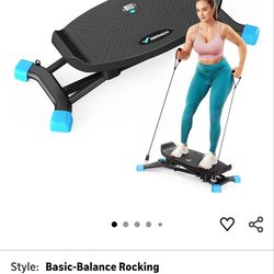 MERACH Balance Board for Adults, Rocking Stepper with Resistance Bands, Portable Wobble Board Featuring LCD Monitor, 300 lbs Capacity Ski Twister Trai