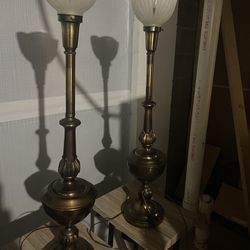 Antique Vintage torchiere lamp Set