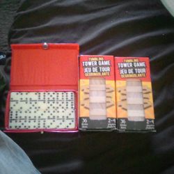  Mini Dominoes  / 2 Mini Jenga Games For Sale 
