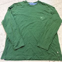 Tommy Bahama Relax T-Shirt Green Long Sleeve Cotton Pocket Men's