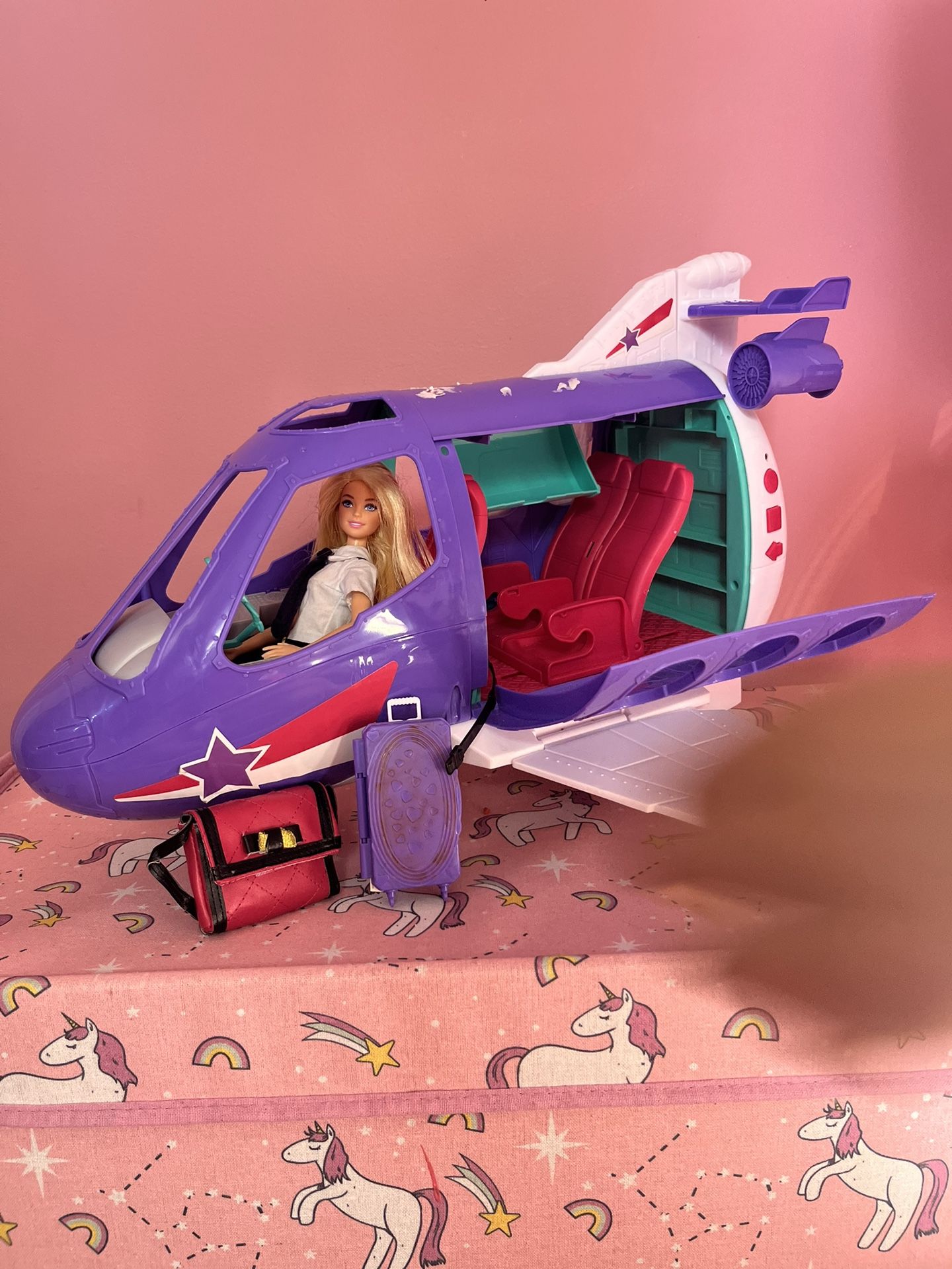 Barbie Airplane with Sounds + Barbie Doll & Luggage
