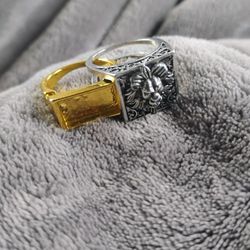 The Ring Of Irony  (Men's Lion Faced Ring With Secret Compartment)