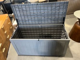 New -100 Gallon Outdoor Storage Resin Deck Box, Lockable Patio Outdoor Storage Box for Furniture, Garden Tools and Tools Storage, Waterproof, Gray
