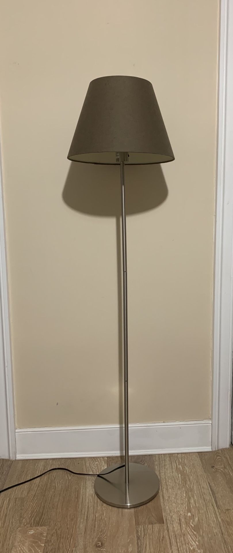 Nickel finish floor lamp