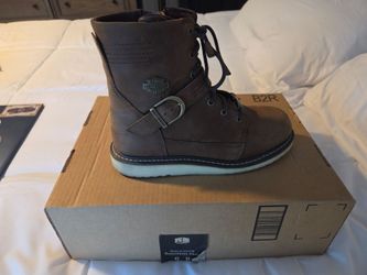 Harley-Davidson Brown Leather Lace-Up Boot