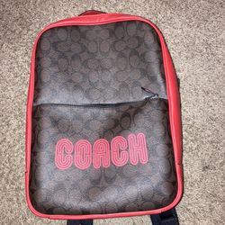 Coach Red Leather backpack