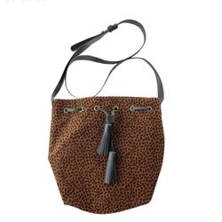 American Eagle Leopard Bucket/Crossbody Bag