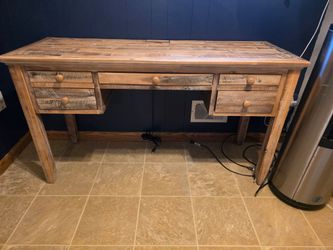 Rustic Reclaimed Wood Desk with Drawers