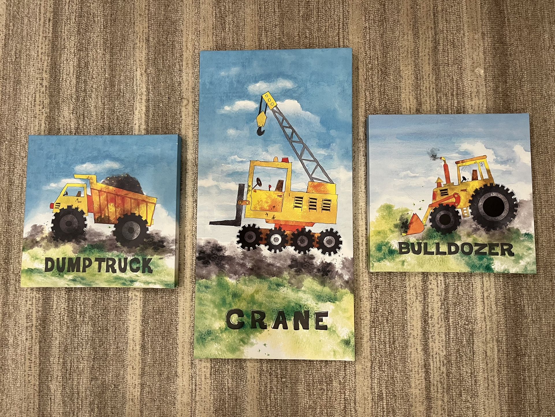 Kids Tractor Canvas Wall Art
