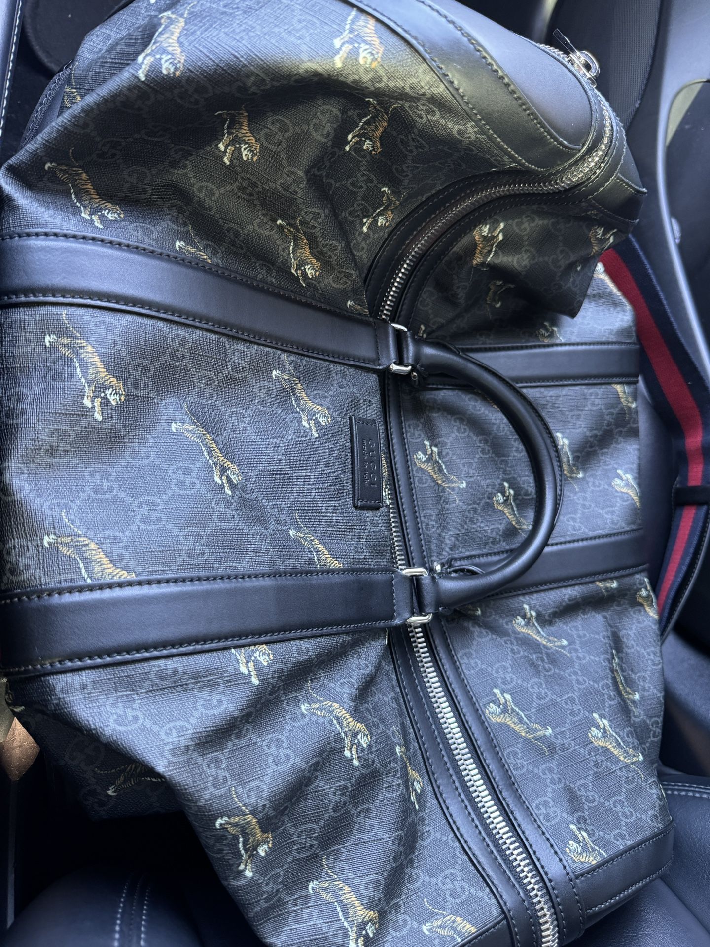 Gucci GG Black Tiger duffle Bag