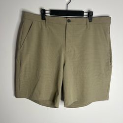 Vuori Aim Shorts Mens 36 Gravel Slub Stripe Golf V3130 NWOT