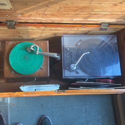 record player , old and new, as is 