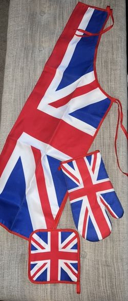 UK Union Jack Apron Oven Mitt And Glove
