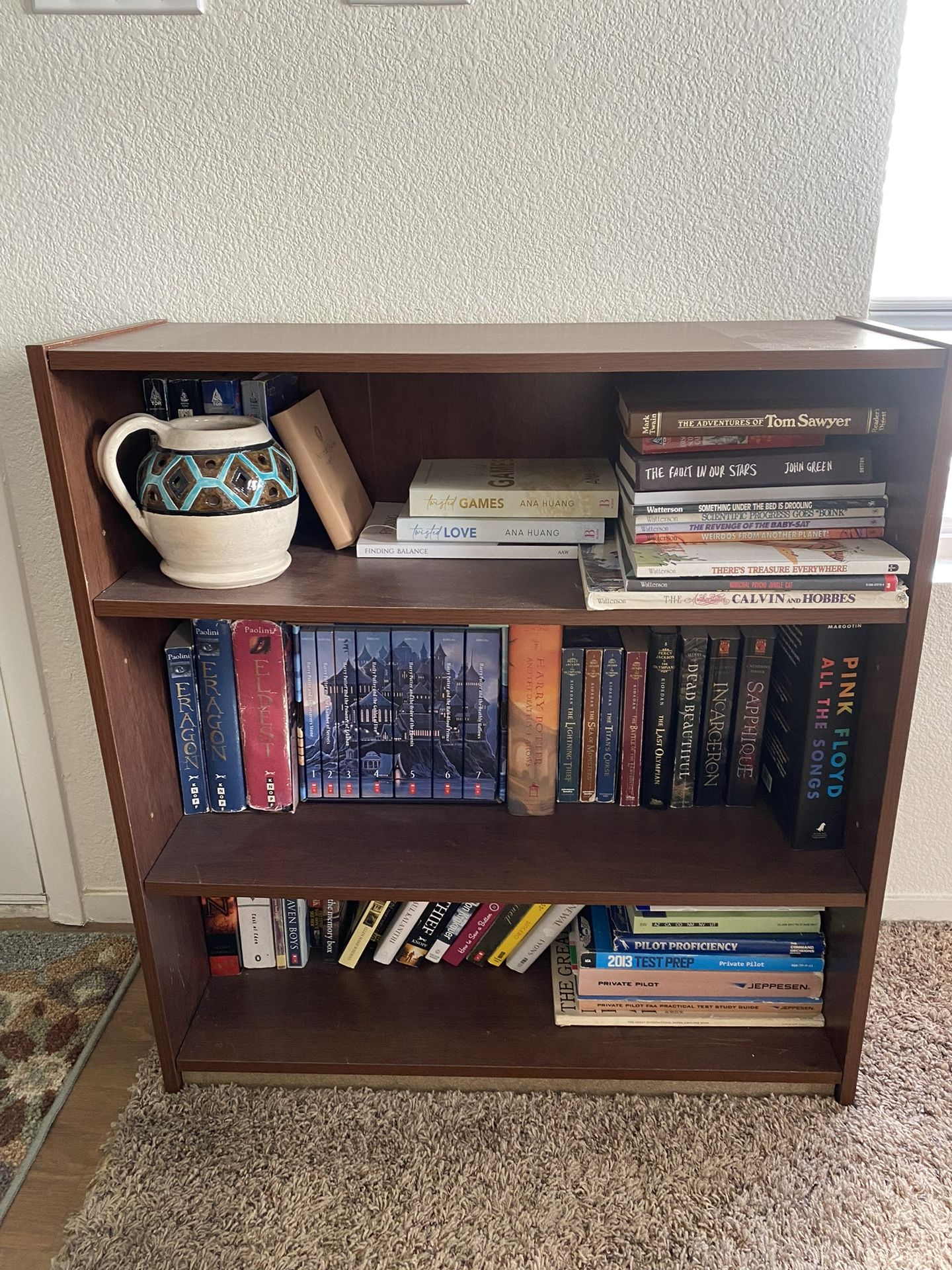 Small Brown Wooden Bookshelf Or Shelf