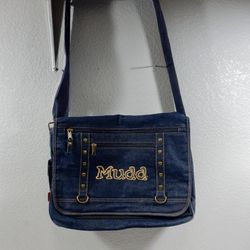 MUDD Blue Denim Crossbody Messenger Bag Vintage Y2K 90's, Used Once! 16x14 inch