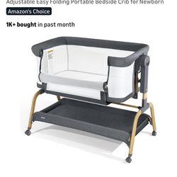 JimGlo 3 in 1 Baby Bassinet Bedside Rocking Portable Crib