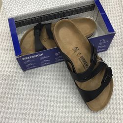 NWT Birkenstock Salina Sandals Black Straps Size 11 Women’s With Box
