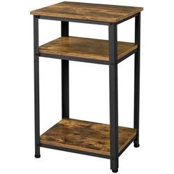 Side Table with Storage Shelves Measuring 18” L x 14” W x 29.5” H, 