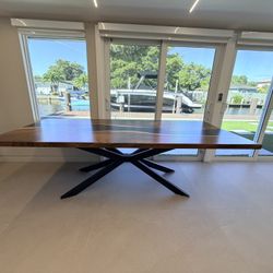 12ft solid Wood Dining Table