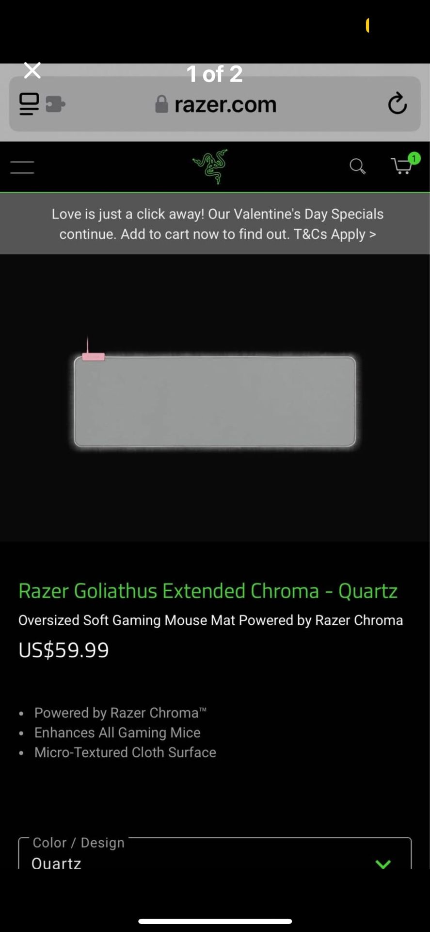 Razer Goliathus Extended Chroma - Quartz mousepad