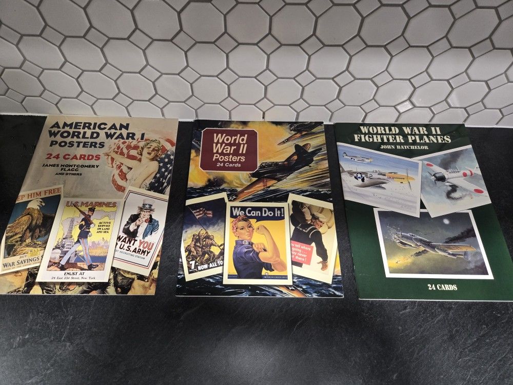 World War I/ II Posters: 24 Cards (Dover Postcards) Per Book. 3 Postcard Books