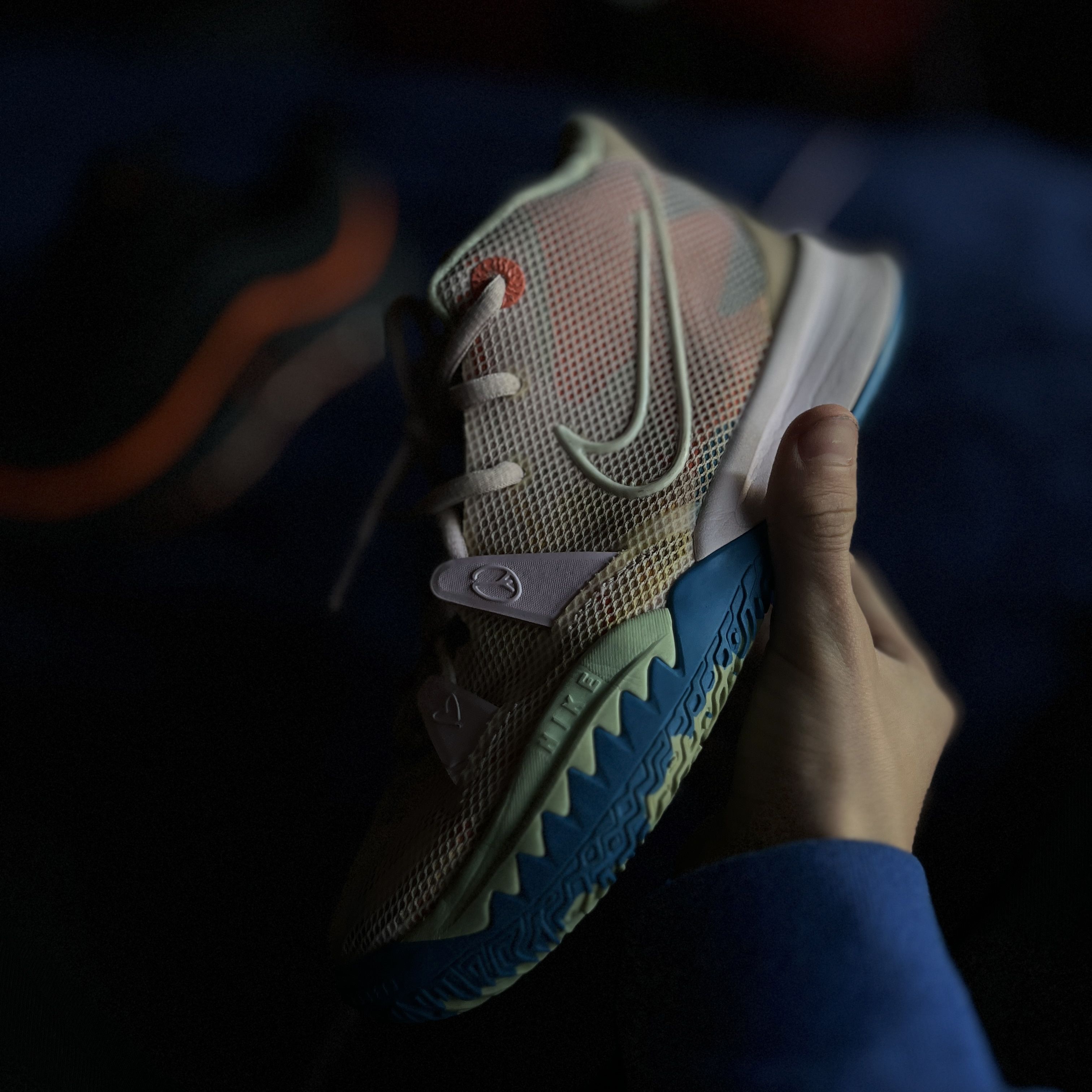 Nike Basketball Shoe with Blue Sole