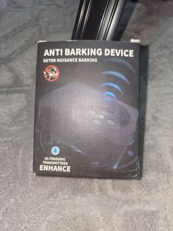 Automatic anti-barking device for dogs, ultrasonic deterrent with 4 emitters, 50-foot range, 3 modes, USB-rechargeable bark control unit, hands-free.