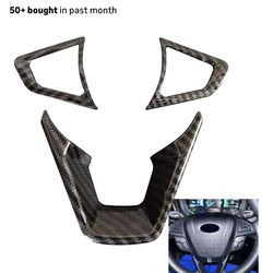 3PCS Carbon Fiber Folor Steering Wheel Cover Fit for Ford Fusion Mondeo Edge