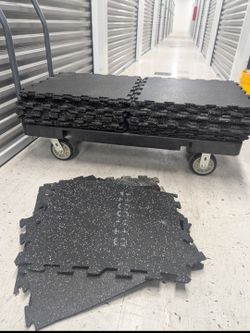 Heavy Duty 3/8" Interlocking Rubber Gym Mats (40 Tiles + Extras)