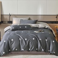 4Pcs,Queen bedding Set (1 Duvet Cover 1 Flat Sheet and 2 Pillowcase) 800 TC 100% cotton